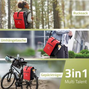 Produktbild für Gepäckträgertasche Radgeist RG-BP-RD-07, rot, 25 Liter