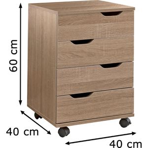 Produktbild für Rollcontainer Wohnling WL5.931, aus Holz, sonoma eiche