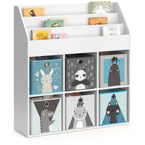 Produktbild für Bücherregal Vicco Luigi, weiß, mit 6 Faltboxen