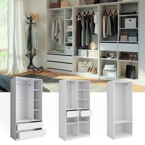 Produktbild für Kleiderschrank Vicco Elmo, 3er Set, weiß