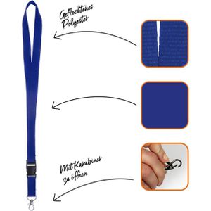 Produktbild für Schlüsselband Karteo mittelblau, Textil