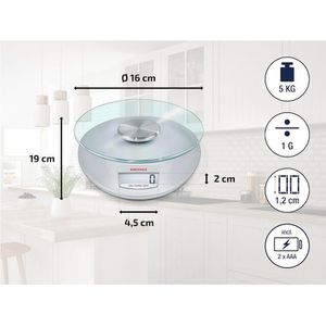 Produktbild für Küchenwaage Soehnle Roma Silver, Tara-Funktion, Teilung 1 g