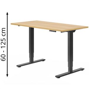 Schreibtisch FlexiSpot E5B, ahorn / schwarz