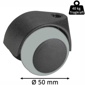Produktbild für Möbelrolle Dörner+Helmer 761872, mit Rückenloch