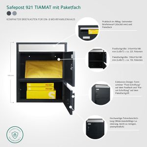 Produktbild für Paketbriefkasten SafePost 92156 ScanPro 921 Tiamat