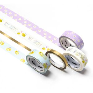 Produktbild für Washi-Tape Folia 26452 Hotfoil, mit Glanzeffekt, Bees gold