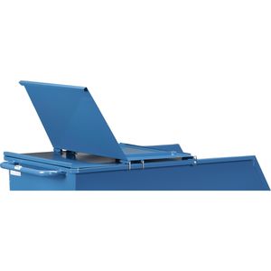 Produktbild für Kippbehälter-Deckel Fetra 47D4, blau, aus Stahl