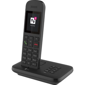 Telekom Telefon Sinus A12, schwarz, schnurlos, mit Anrufbeantworter