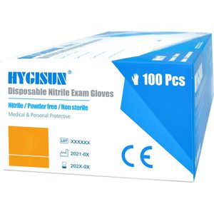 Produktbild für Einmalhandschuhe HYGISUN Intco Nitril, blau, 100 Stück