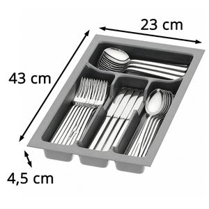 Produktbild für Besteckkasten Sossai Divio, anthrazit, aus Kunststoff
