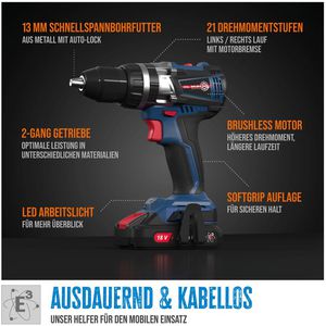 Produktbild für Akku-Schlagbohrschrauber Güde BSB 18-0 BL, 58445