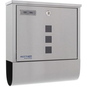 Produktbild für Briefkasten Rottner T06046, Costa Inox, silber, aus Edelstahl