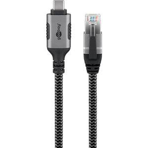 Produktbild für Netzwerkkabel Goobay 70697, schwarz, silber