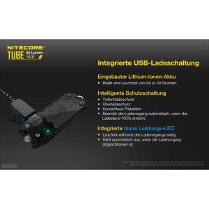 Produktbild für Taschenlampe Nitecore Tube 2.0, LED, aufladbar