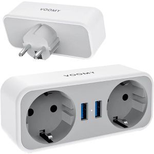 Steckdosenadapter Voomy Split X2, weiß