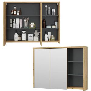 Produktbild für Spiegelschrank Vicco Viola, artisan eiche / anthrazit