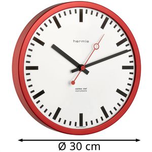 Produktbild für Wanduhr Hermle Grand Central 30471, Edelstahl, analog, Funkuhr