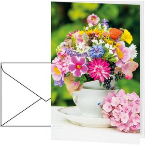 Grußkarten Böttcher-AG Blumenstrauß in Tasse