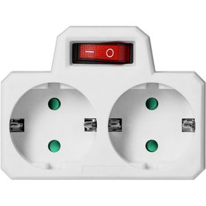 Produktbild für Steckdosenadapter Orno AE-13187(GS) weiß, mit Schalter