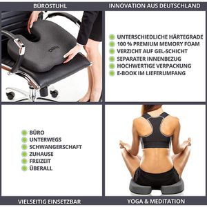 Produktbild für Orthopädisches-Sitzkissen feela medium, dunkelgrau