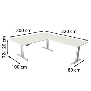 Produktbild für Schreibtisch Kerkmann Move 3 Tube, weiß / silber