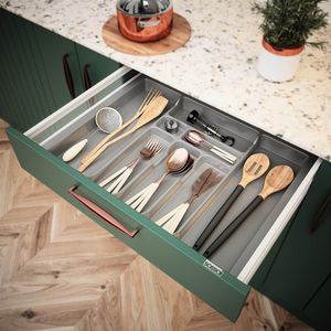 Produktbild für Besteckkasten Sossai Divio, anthrazit, aus Kunststoff