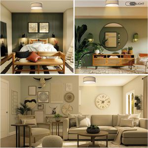 Produktbild für Deckenleuchte EinLicht Fabric, grau, E27-Fassung