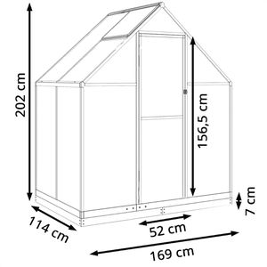 Produktbild für Gewächshaus vidaXL 4005827, 1,93 m² Fläche