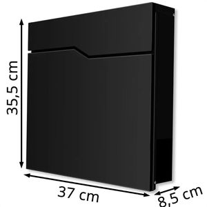 Produktbild für Briefkasten Metzler Hoffmann, schwarz, aus Stahl