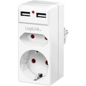 Steckdosenadapter LogiLink PA0276, weiß