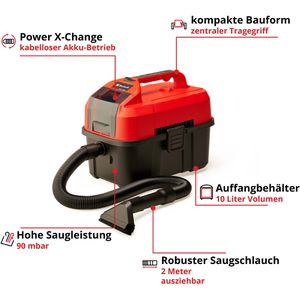 Produktbild für Nass-Trockensauger Einhell TE-VC 18/10 Li-Solo