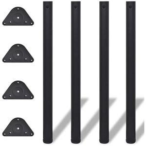 Produktbild für Tischbein vidaXL 242149, schwarz aus Metall