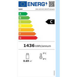 Produktbild für Kühlvitrine Saro SC100DT, 330-1015, schwarz
