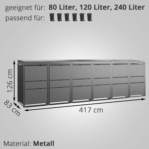 Produktbild für Mülltonnenbox MBOX24 Modern, Metall