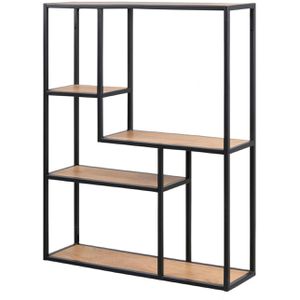 Wandregal AC-Design Seaford, schwarz / wildeiche