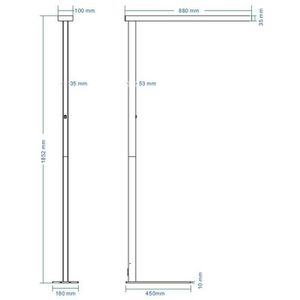 Produktbild für Stehlampe Dotlux Linearo, LED, silber, 185 cm