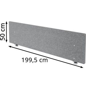 Produktbild für Tischtrennwand Hammerbacher Basic, grau