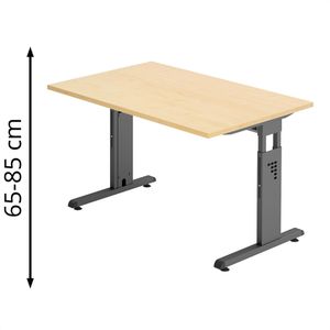 Schreibtisch Hammerbacher O-Serie, ahorn / graphit