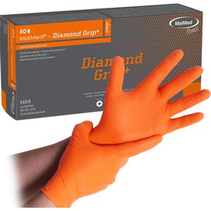 Einmalhandschuhe MaiMed Diamond Grip+, orange, 50 Stück