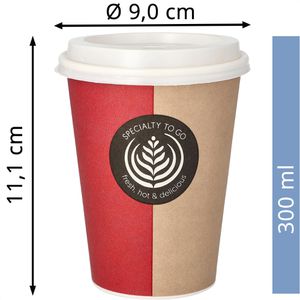 Produktbild für Trinkbecher Papstar 81065 To Go, farbig, 0,3 l