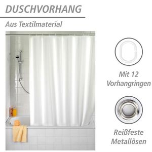Produktbild für Duschvorhang Wenko Uni, 180 x 200 cm