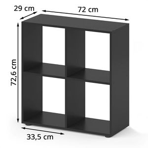 Produktbild für Bücherregal Vicco Tetra, schwarz
