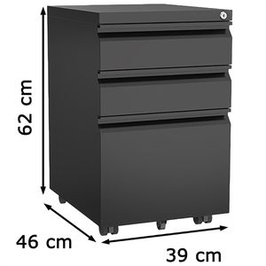 Produktbild für Rollcontainer FlexiSpot RC3B, aus Metall, schwarz