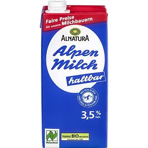 Produktbild für Milch Alnatura H-Vollmilch Fettgehalt 3,5%