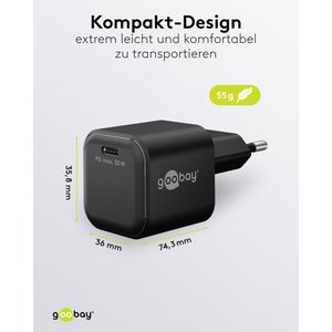 Produktbild für USB-Ladegerät Goobay Nano 79152, 30 Watt