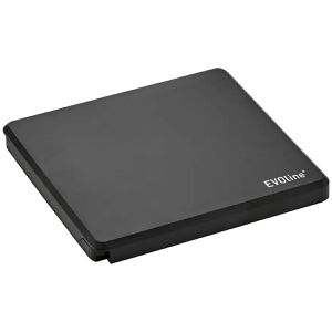 Einbausteckdose EVOline Square80, schwarz, mit 3 m Kabel