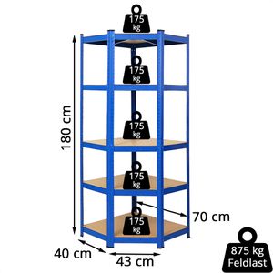 Produktbild für Schwerlastregal PROREGAL Ragnar, 5 Holzböden