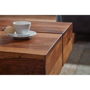 Produktbild für Couchtisch Wohnling WL6.549, aus Massivholz, sheesham