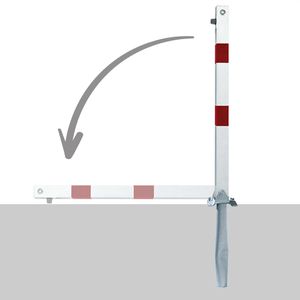 Produktbild für Absperrpfosten Alberts Klappy-BO, rot/weiß, aus Metall