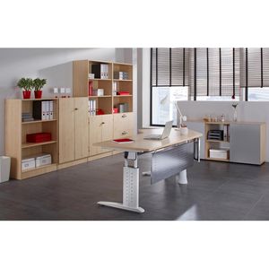 Produktbild für Sideboard Hammerbacher 1780, aus Holz, silber / weiß